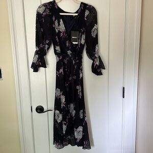 NWT DKNY Navy and Purple Floral Dress!
